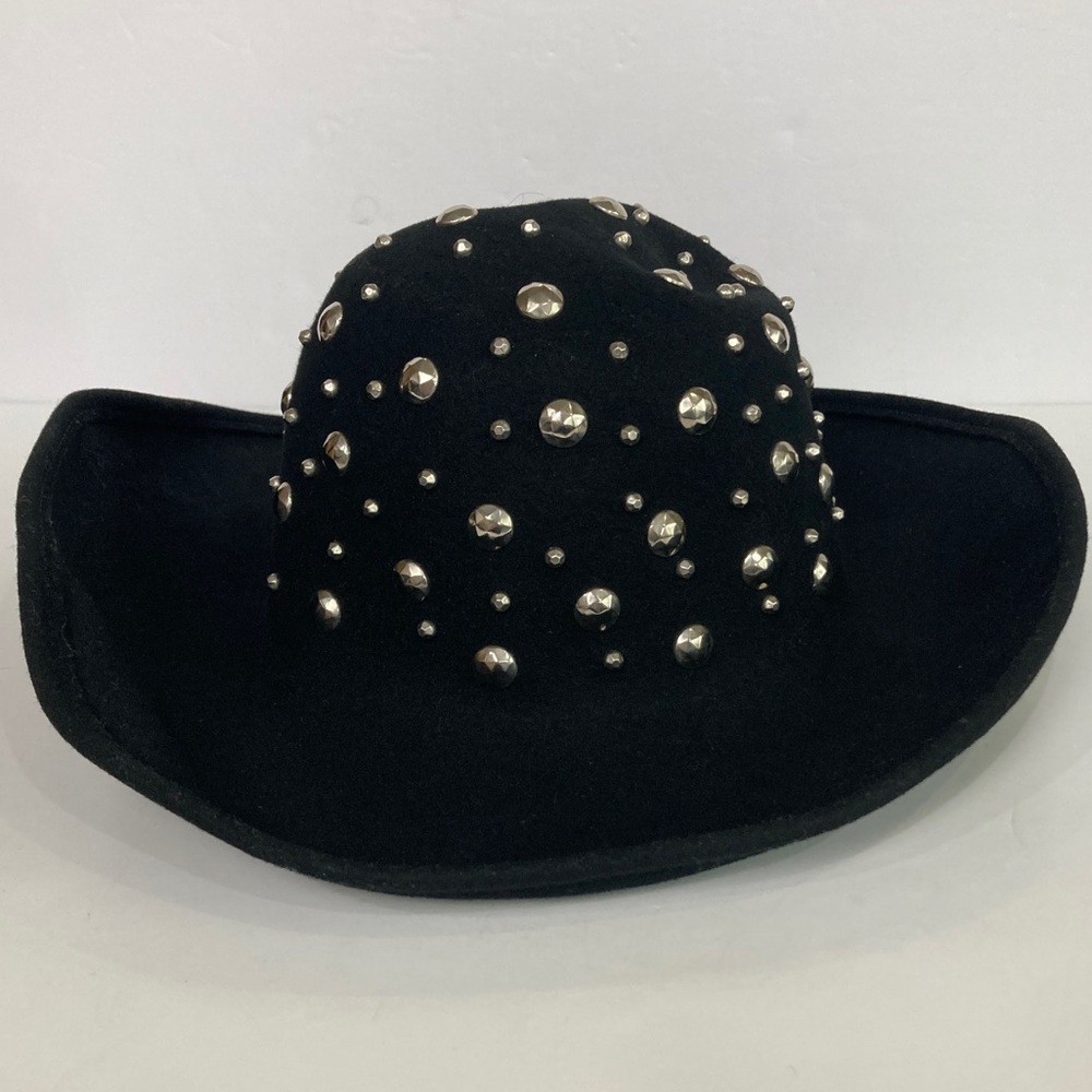 Vintage Doeskin Felt Bollman Hat Co. Black 100% Wool Studded Hat